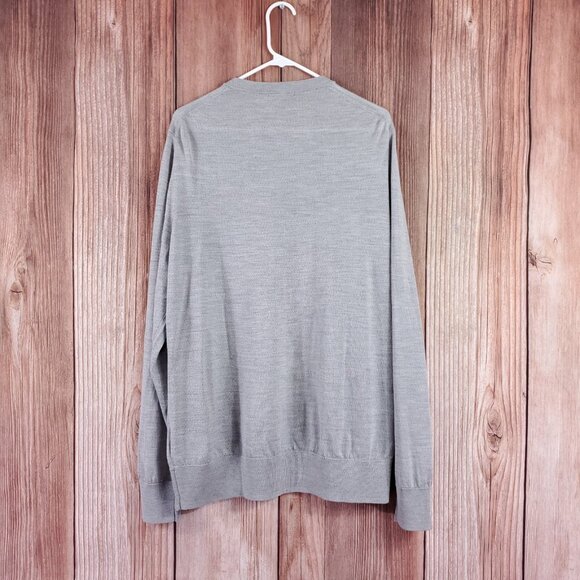 Brooks Brothers Mens Size XL Extra Fine Merino Wool Crewneck Sweater Gray - Picture 4 of 14